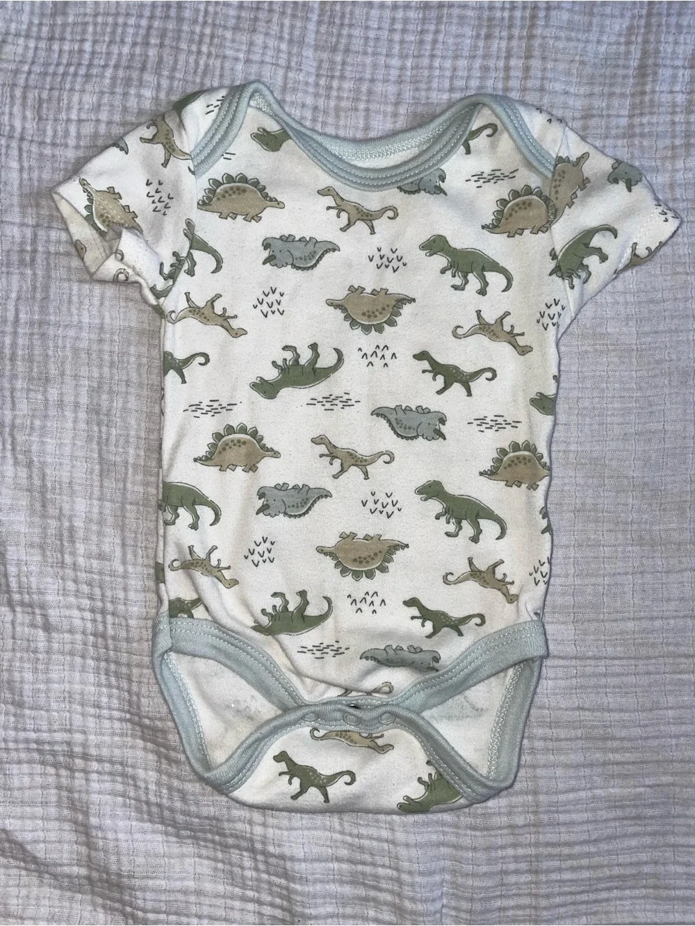 Baby Dinosaur Bodysuit Bundle - Orange, Rust, Light Blue, Olive, Cream